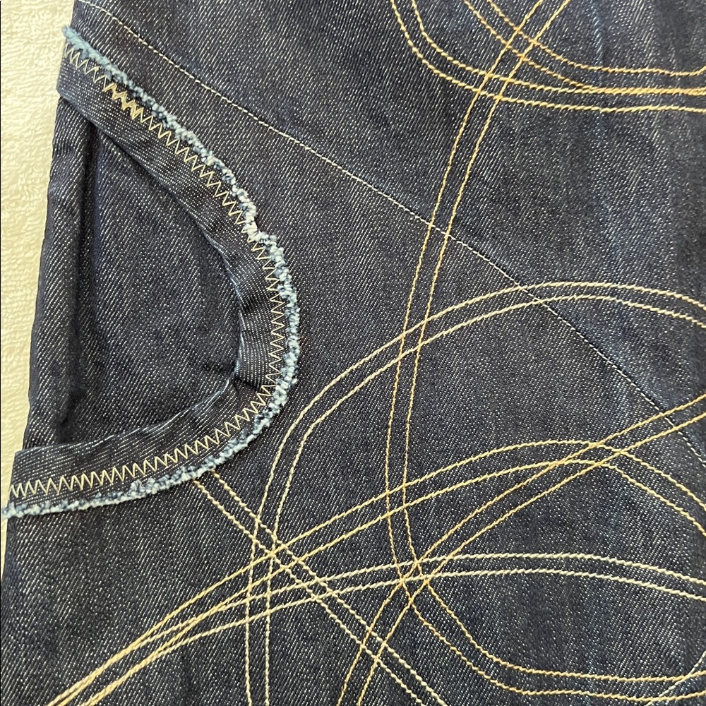 Cynthia Ashby Long Dark Blue Denim Vest, Women’s Size M (12-14) - Picture 9 of 12